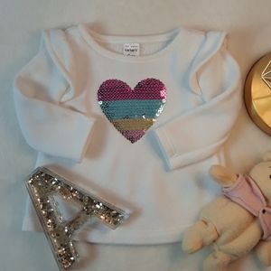 Carter's 6 Months Baby Girl Heart Sequence Sweater